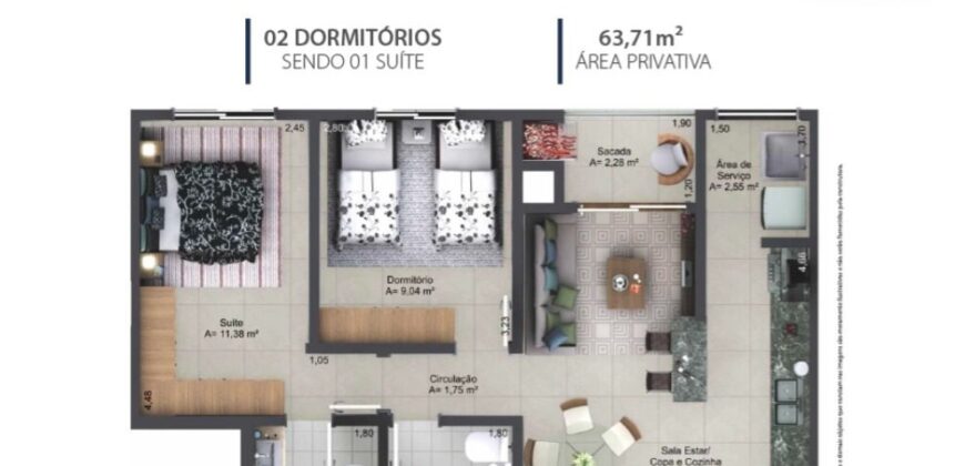RESIDENCIAL COPENHAGEN – APTO 704