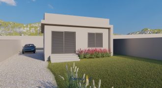 Casa em construção no bairro Linha Batista