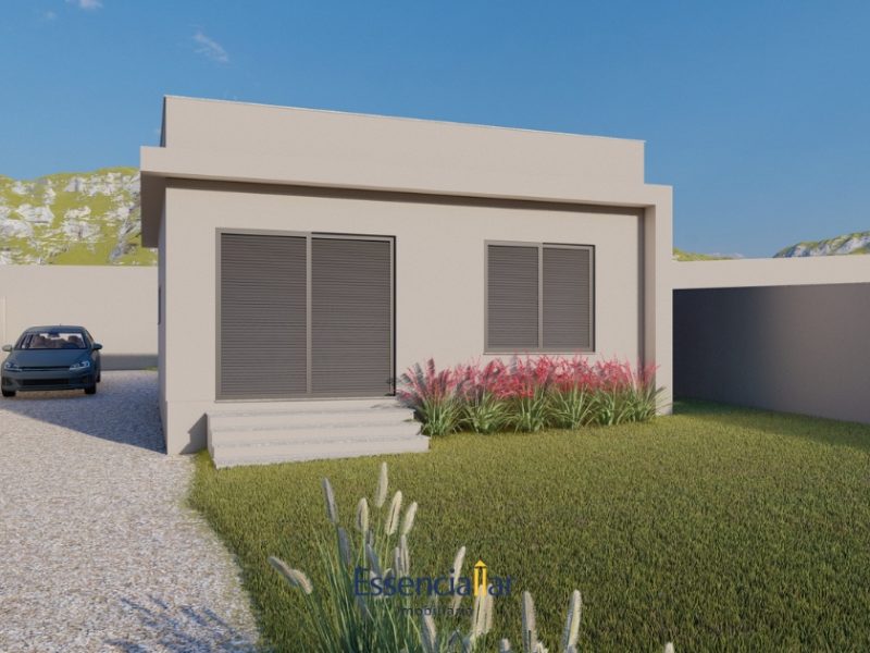 Casa em construção no bairro Linha Batista