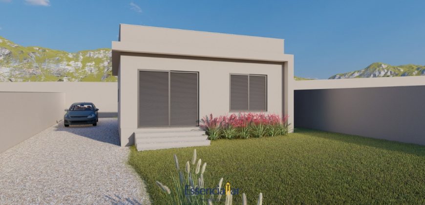 Casa em construção no bairro Linha Batista