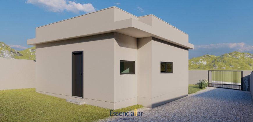 Casa em construção no bairro Linha Batista