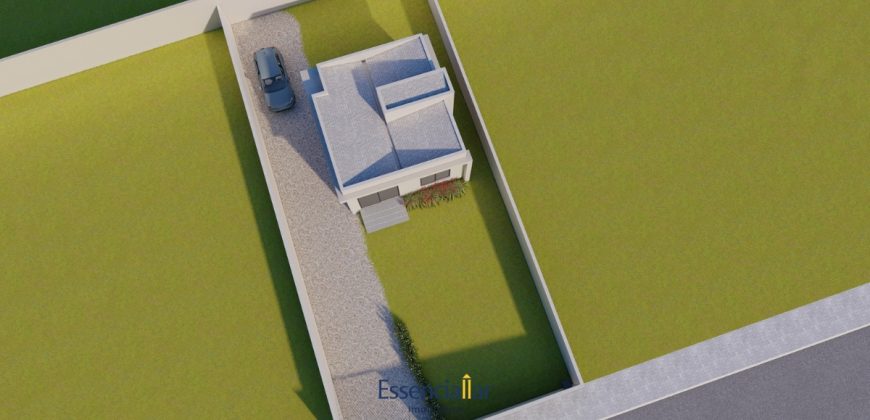 Casa em construção no bairro Linha Batista